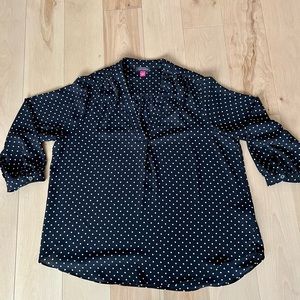 Vince Camuto Polka Dot V-Neck Top